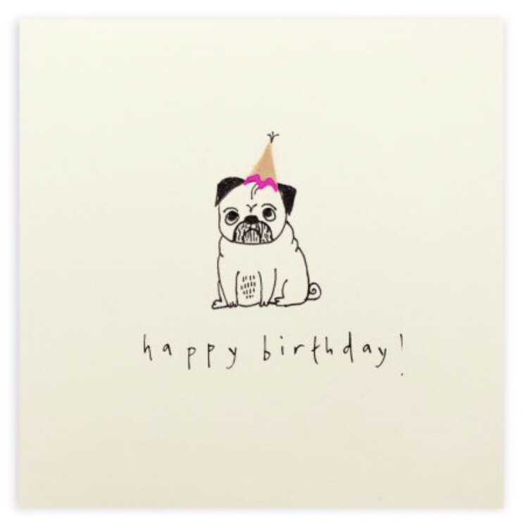 Birthday Pug | Birthday Card | Ruth Jackson - White Lilac